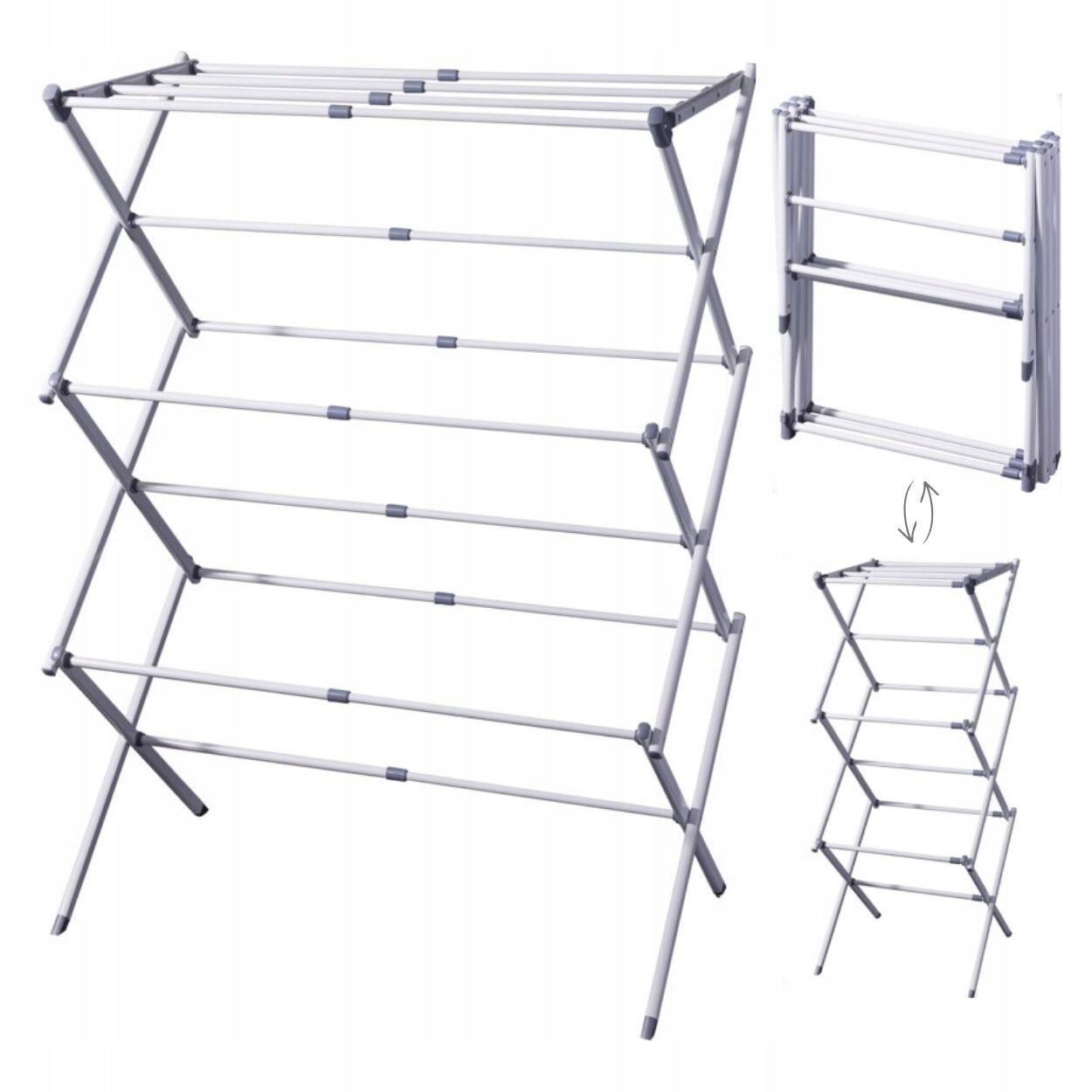Kovová Sušák Na Prádlo Skládací Rozkládací 75 x 104 cm Volně Stojící