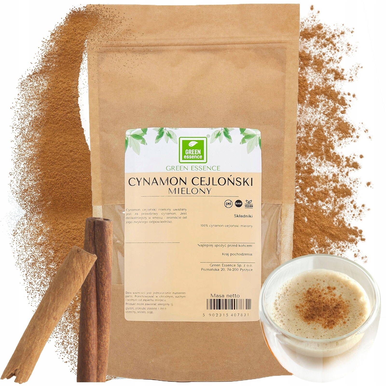 Cejlonská Skořice Mletý cejlon 1 kg vysoká kvalita pro perníkové těsto na kávu