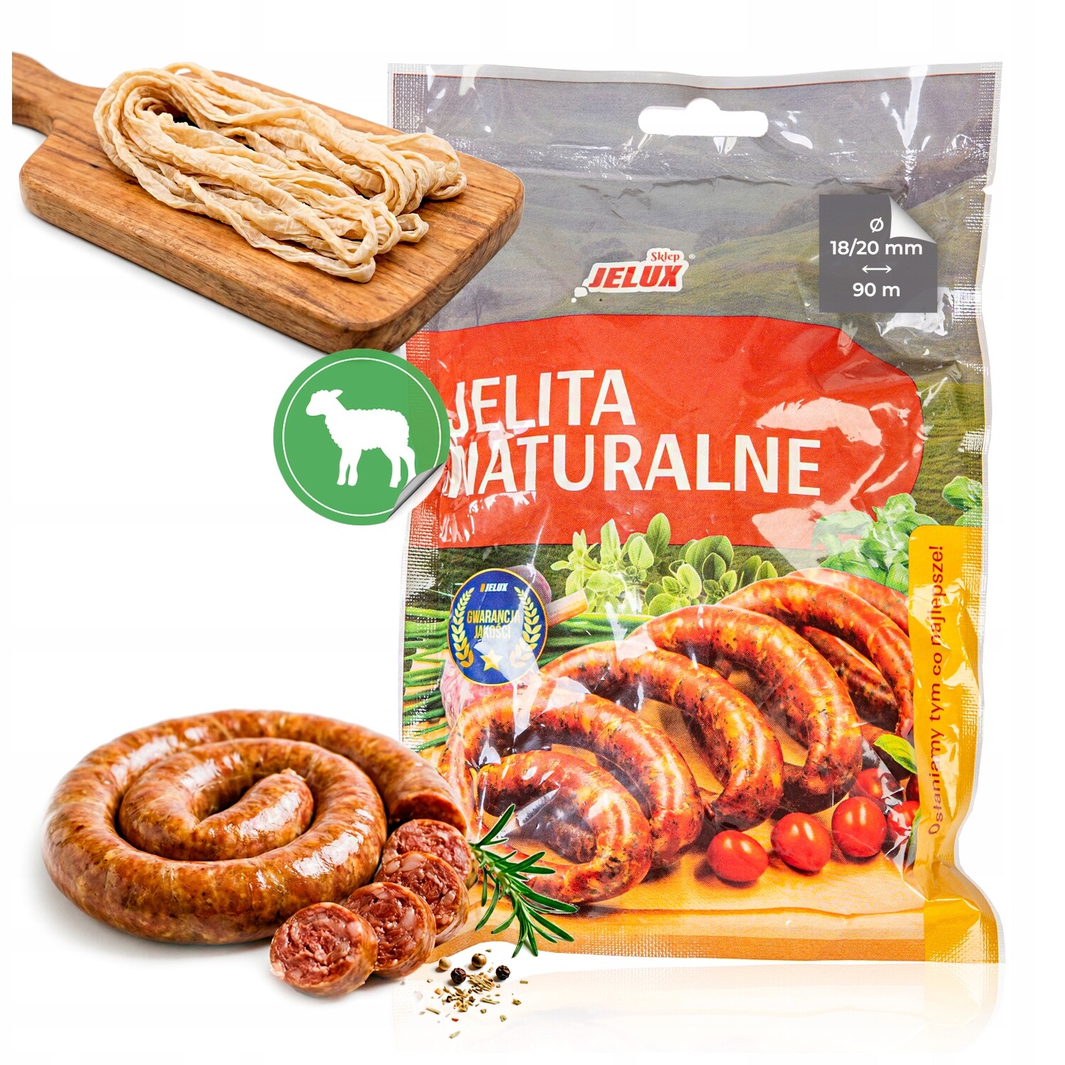 Střeva skopová 18/20 na kabanosy frankfurterky 90M přírodní střeva