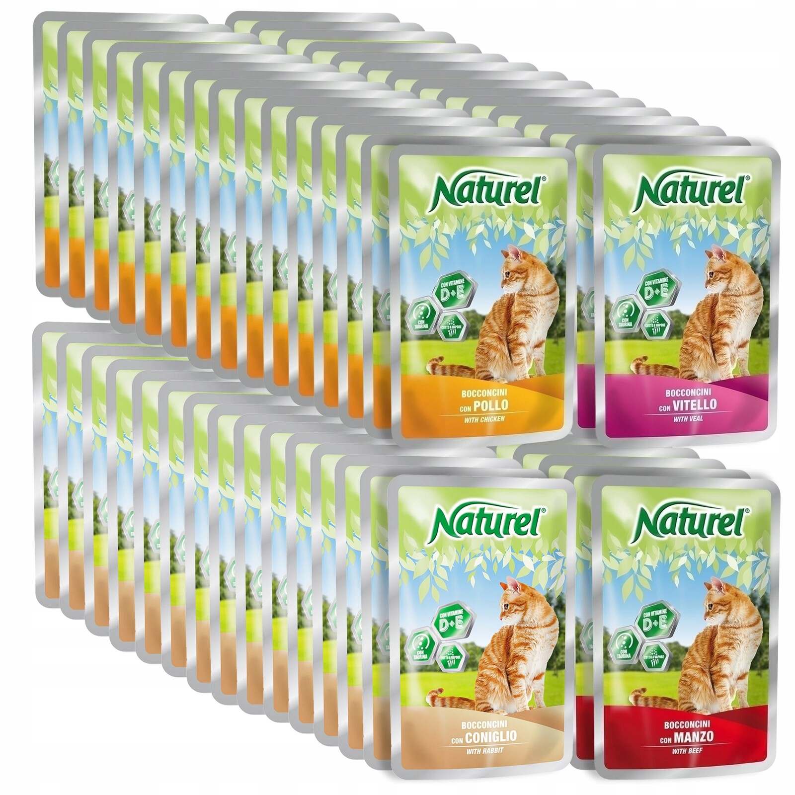 Life Cat Naturel Krmivo pro kočky 100 g 60 ks MIX 4 příchutí bez ryb
