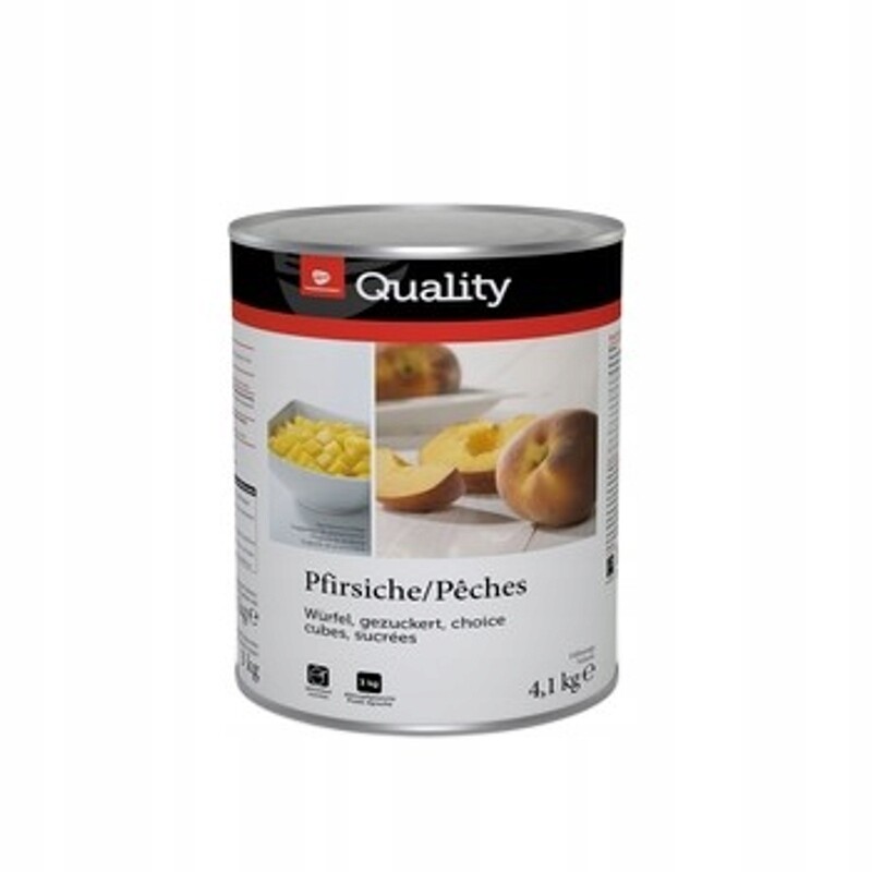 Broskve Tgq v kostkách v sirupu 4100 g konzervované ovoce