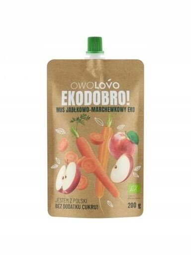 8 x Owolovo jablkovo-mrkvová pěna Bio 200 g