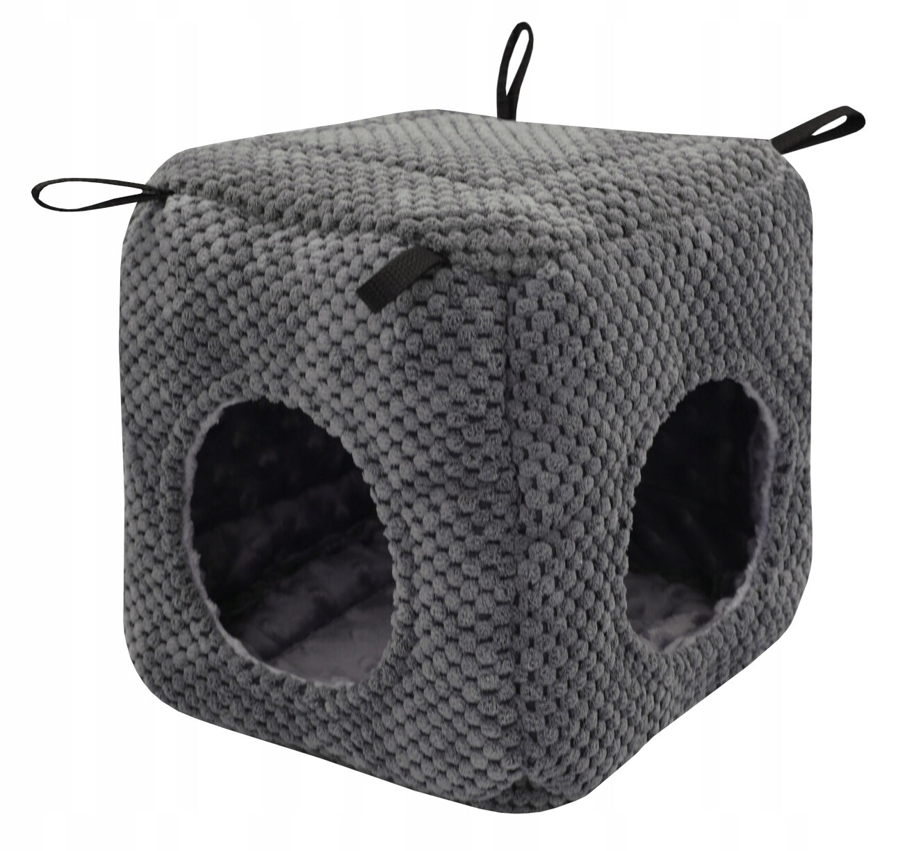 Domeček Kostka Pelíšek Dva Vchody Šedý Dot Pro Hlodavce Krysa Koš