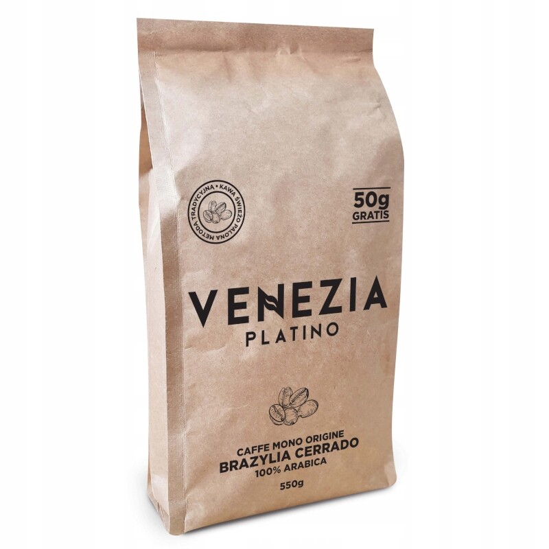 Káva zrnková Venezia Platino 100% Arabica čerstvě pražená 550 g