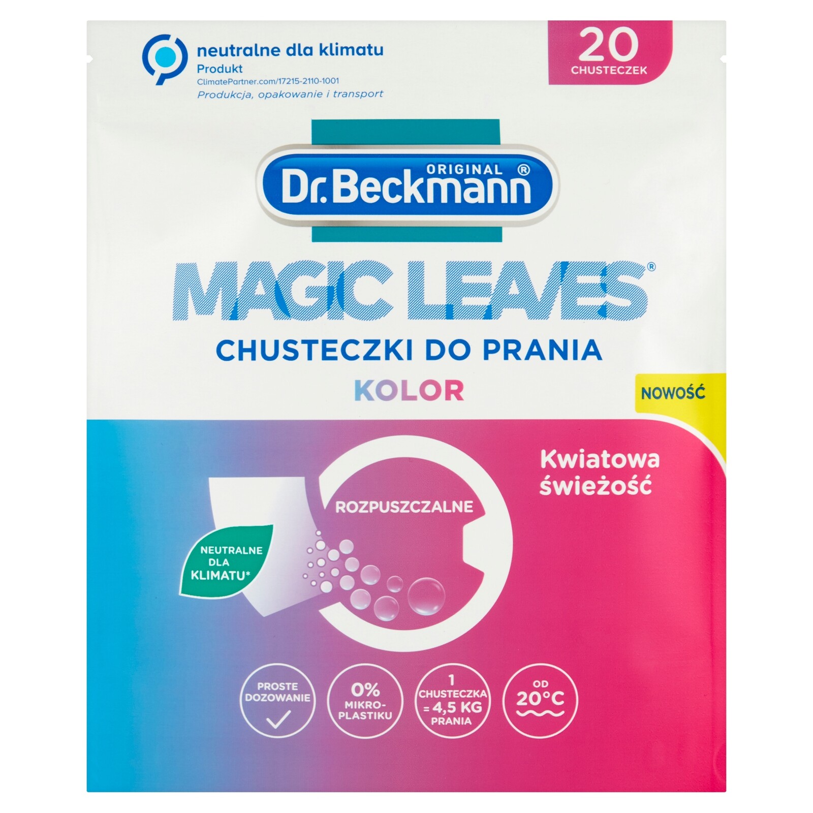 Dr. Beckmann Magic Leaves Prací lístky pro barvu 20 kusů