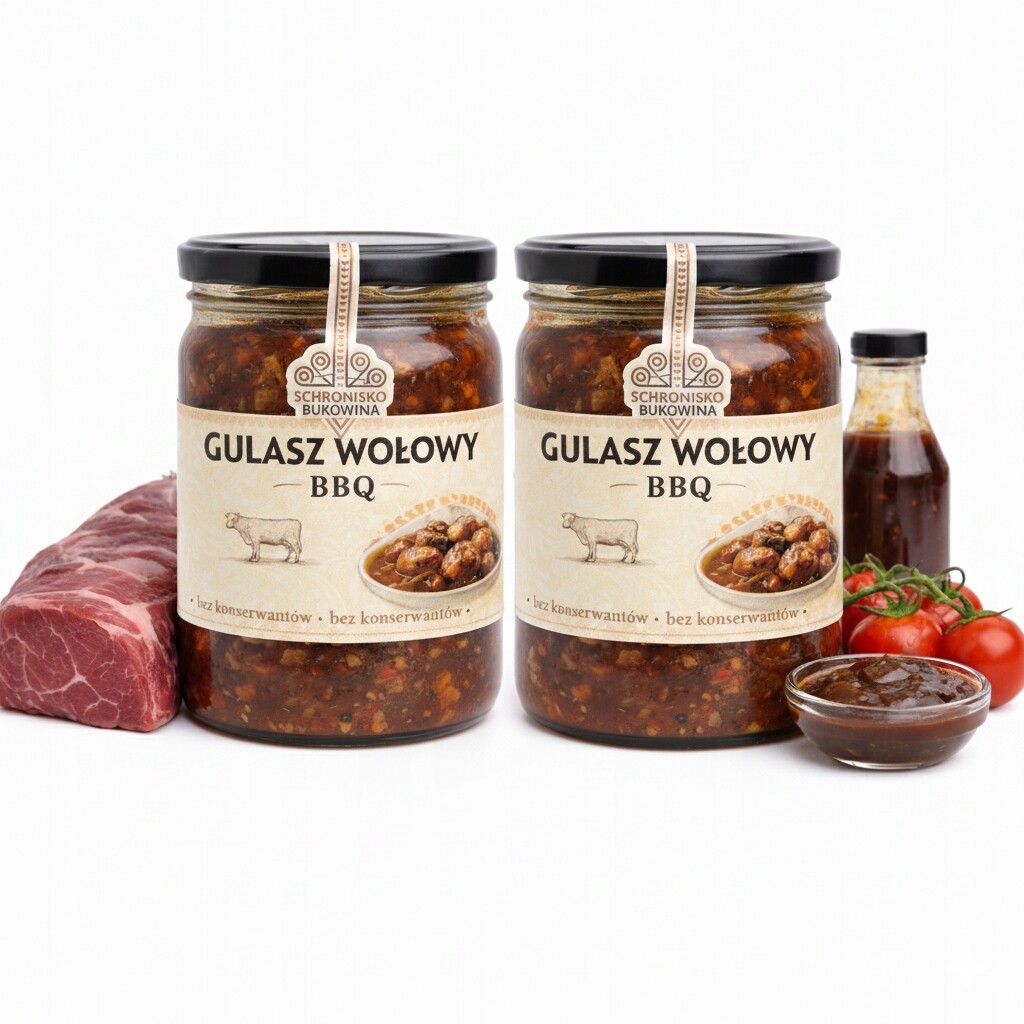 Hovězí maso v omáčce bbq kousky bez E pokrm guláš hotový ve sklenici kvalita
