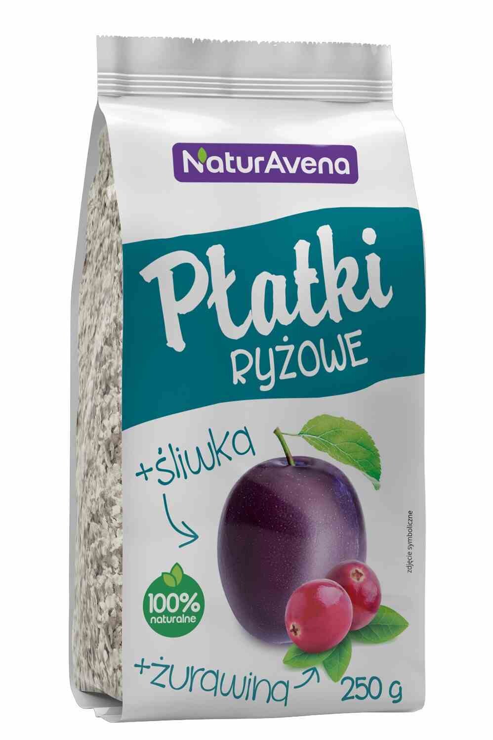 5 x Rýžové Vločky S Brusinkami A Švestkami 250 g Naturavena