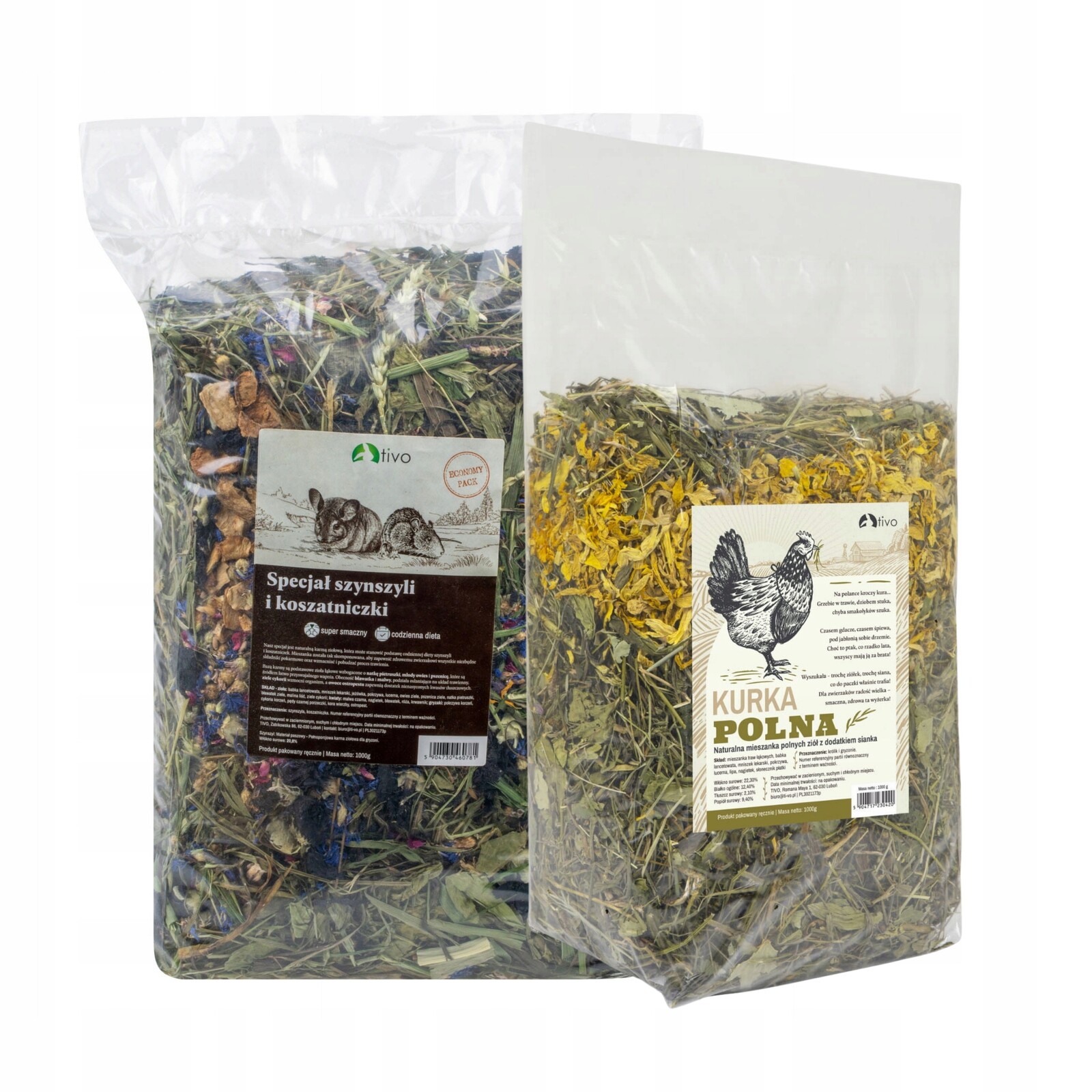 Sada pro činčily Tivo činčilová specialita 1 kg polní kohout 1 kg