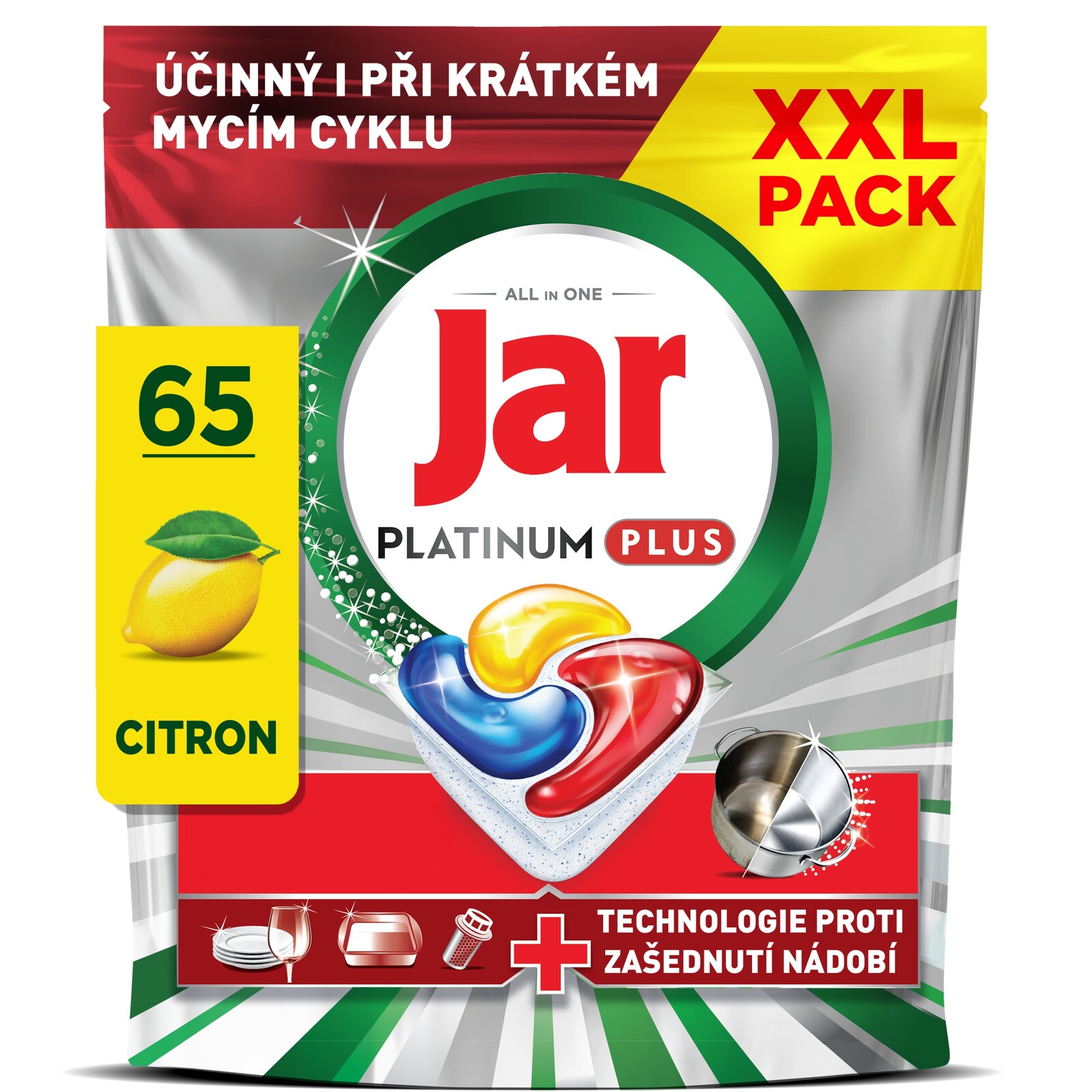 Jar Platinum Plus Lemon tablety do myčky 65 ks