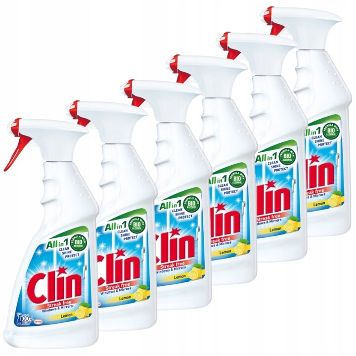 Clin Tekutina Na Sklo oken a zrcadel 6x500 ml Citronka S Pumpičkou