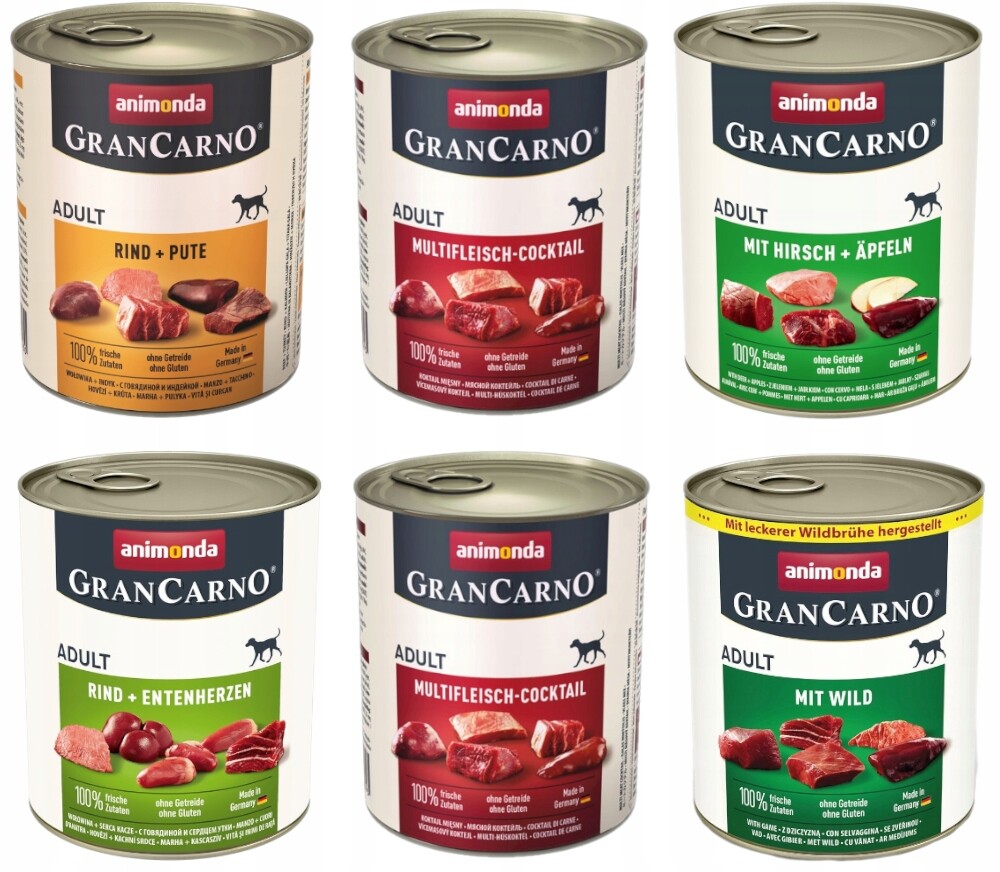 Vlhké Krmivo pro psa Animonda GranCarno Adult mix chutí 6x800 g