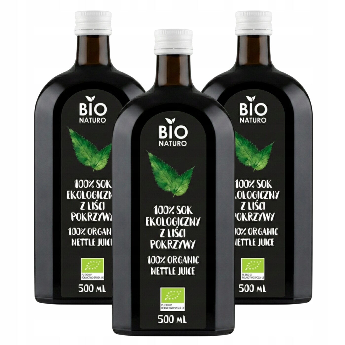 3x Kopřivový džus 100% Bio Ekologický Kopřivový džus 500 ml BioNaturo