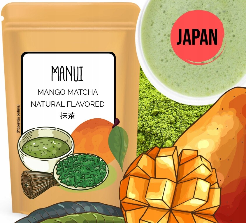 Japonská Matcha s příchutí manga Čaj Ceremoniální příchuť 50 g Latte Shake