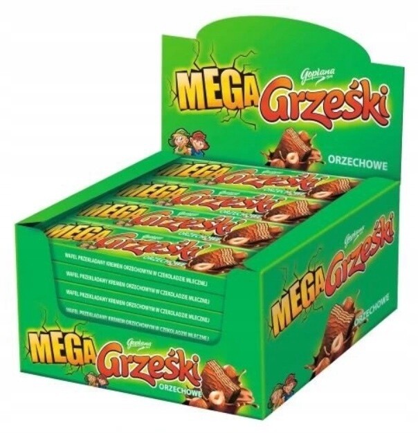 32 x 48 g Goplana Grześki wafel ořechový krém Karton