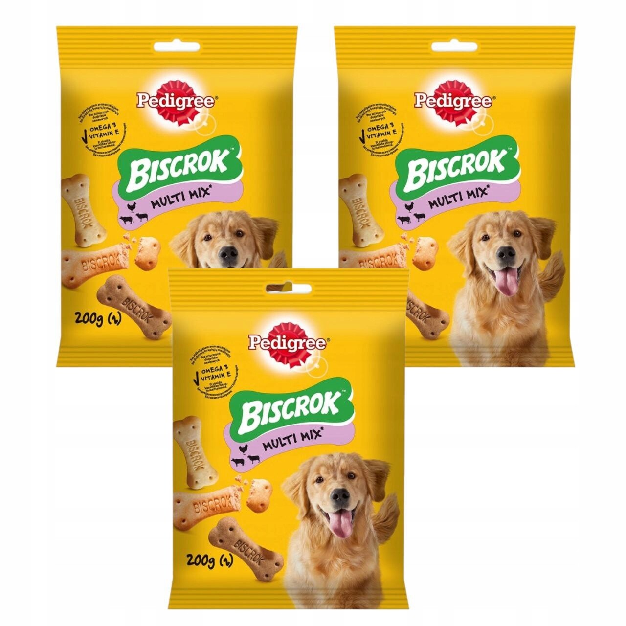 Sušenky pro psy Pedigree Biscrok Multi Mix Dog Biscuits 3x 200 g