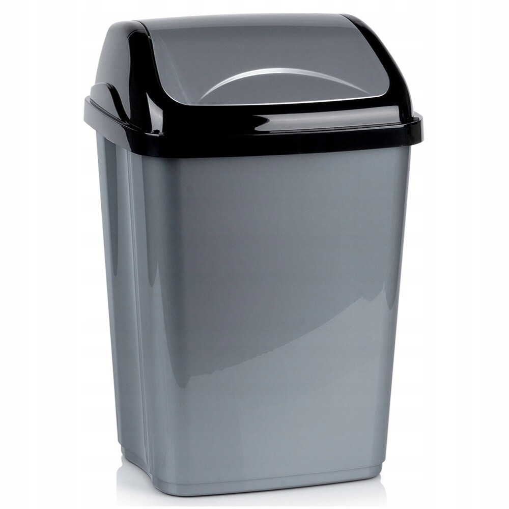 Odpadkový Koš Plastový, Šedý, Tříděný, 26 L