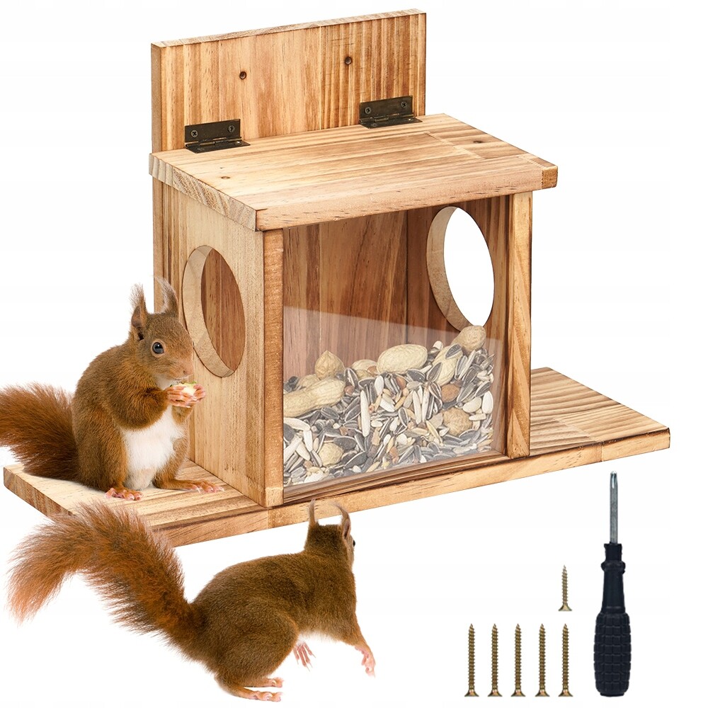 Krmítko Pro Veverky S Podavačem Je Odolné Vůči Podmínkám Pro Pozorování Zahrady