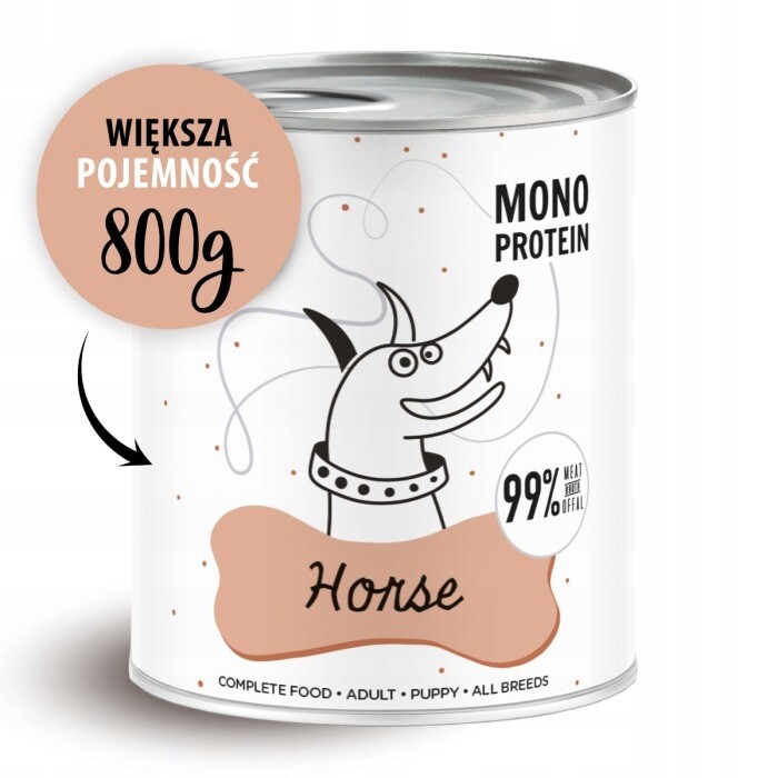 Mokré krmivo pro psy Paka Zwierzaka Pepe Horse 99% horse 6x800g