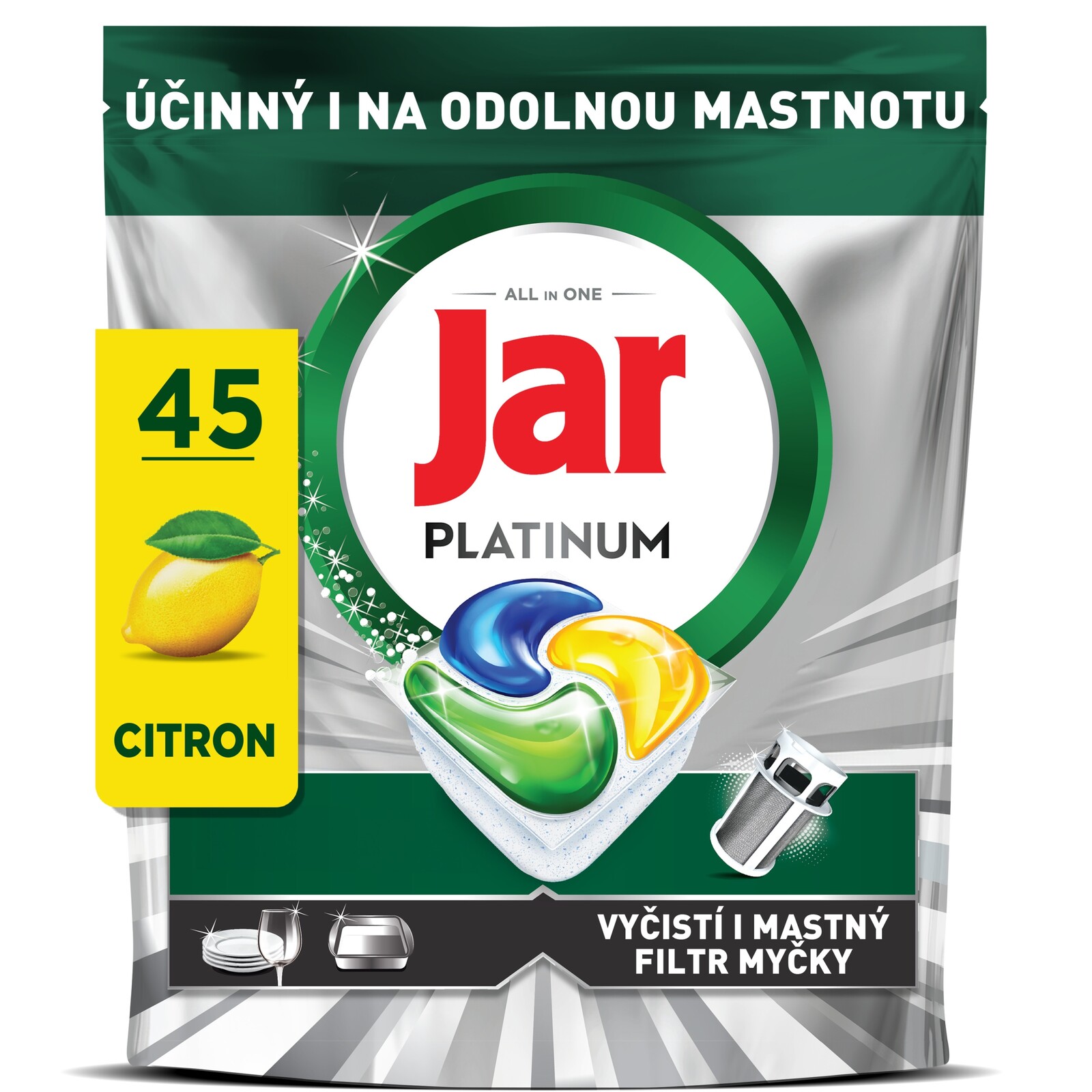 Jar Platinum Lemon tablety do myčky 45 ks