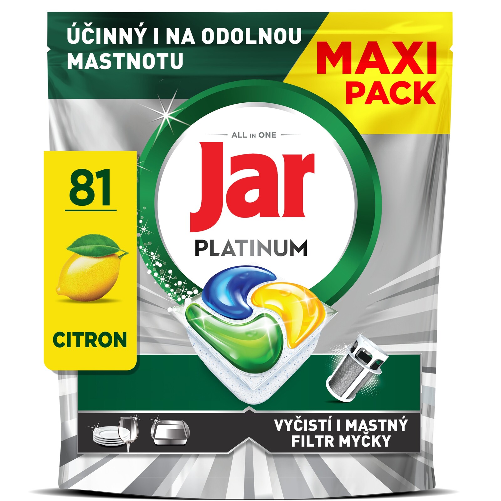 Jar Platinum Lemon tablety do myčky 81 ks