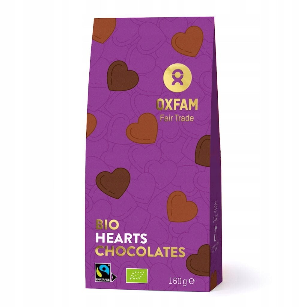 Valentýnské Čokolády Srdce Fair Trade Bio 160 g Oxfam (produkt Sezónní