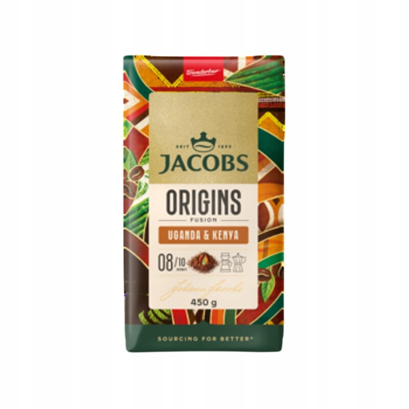 Mletá káva Jacobs Origins Uganda & Kenya 450 g