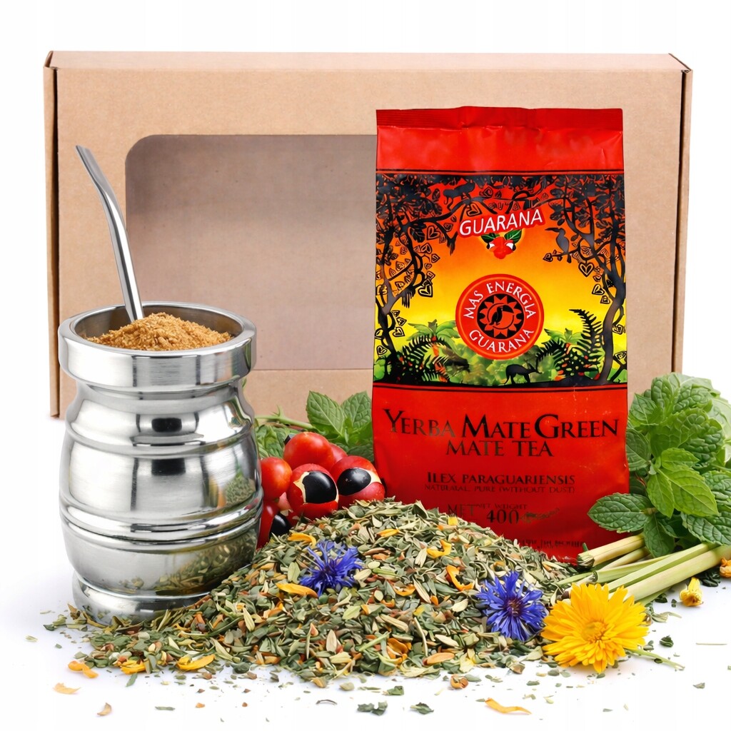 Startovací Sada v krabičce Yerba Mate Green Bombilla Matero Palo santo