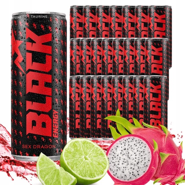 Black Energy Sex Energy sycený ovocný energetik plechovka s kaucí 24 x 250 ml
