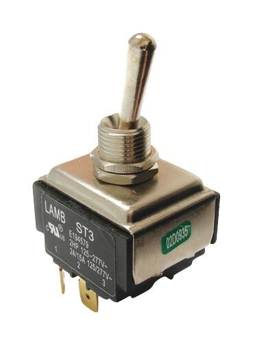 E-Switch St3Wse00 Toggle Sw, Dpdt, 24A, 125Vac, Panel