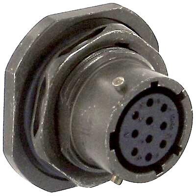Amphenol Industrial Pt07A-12-10S Jam Nut Connector Receptacle, Size 12, 10 Position, Panel