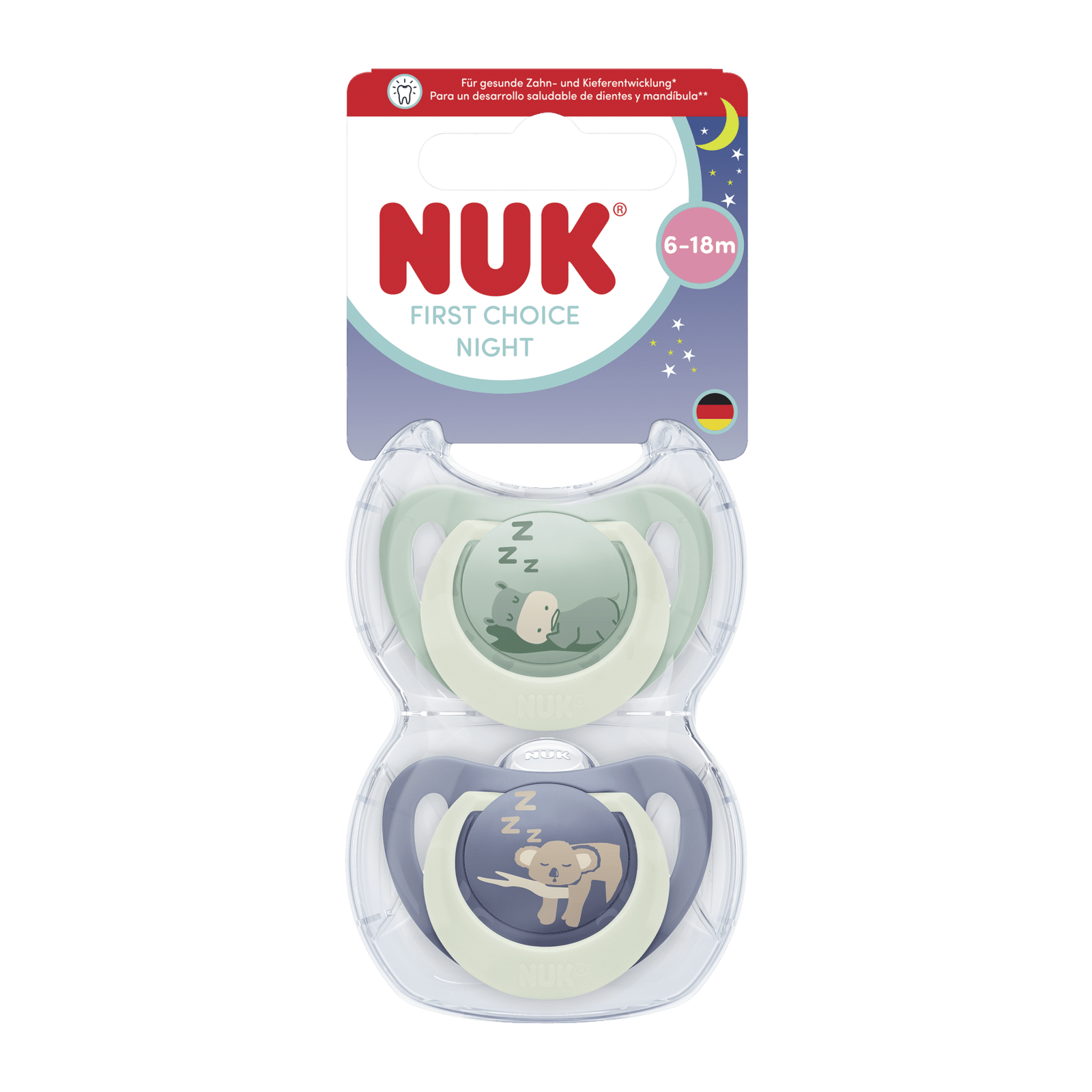 NUK Dudlík First Choice Night Hippo/Koala 6-18m 2 ks