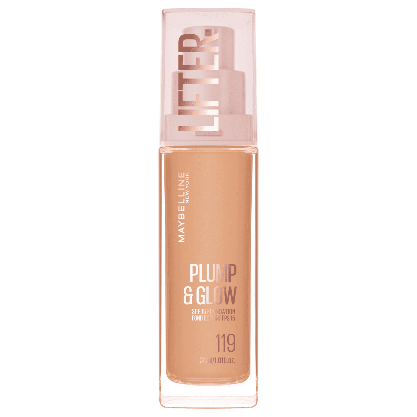 MAYBELLINE Lifter Foundation 119, rozjasňující make-up Plump & Glow 30 ml