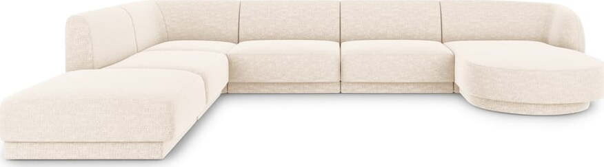 Krémová žinylková rohová pohovka (levý roh/do 