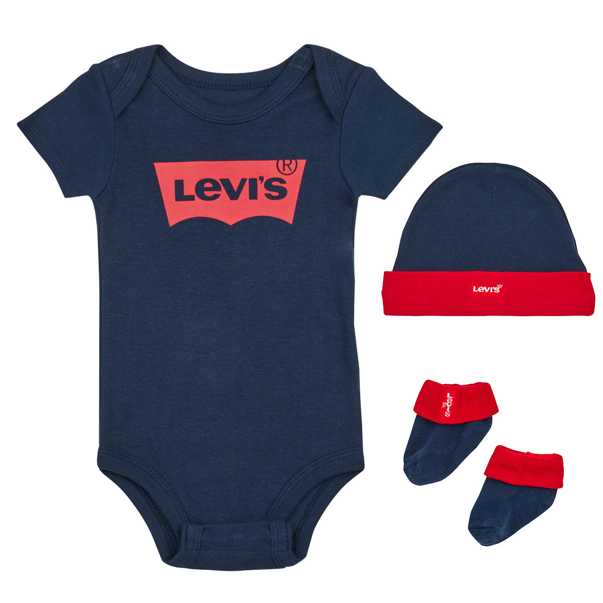 Levis  LHN BATWING ONESIE HAT BOOTIE  Tmavě modrá