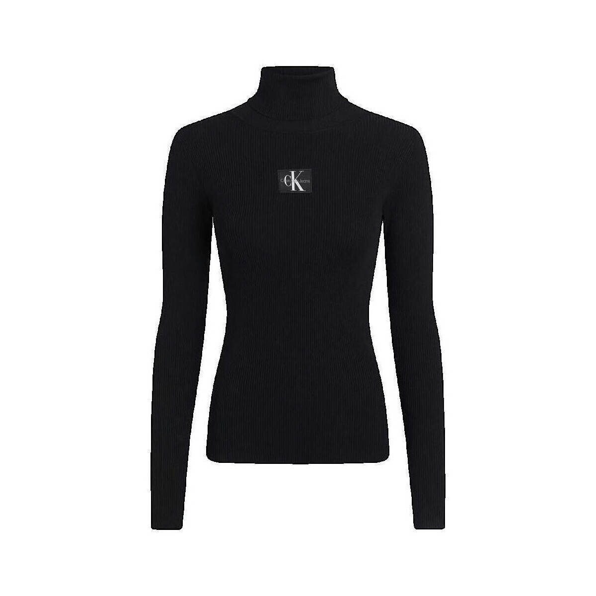 Calvin Klein Jeans  Badge Roll Neck Swea  Černá