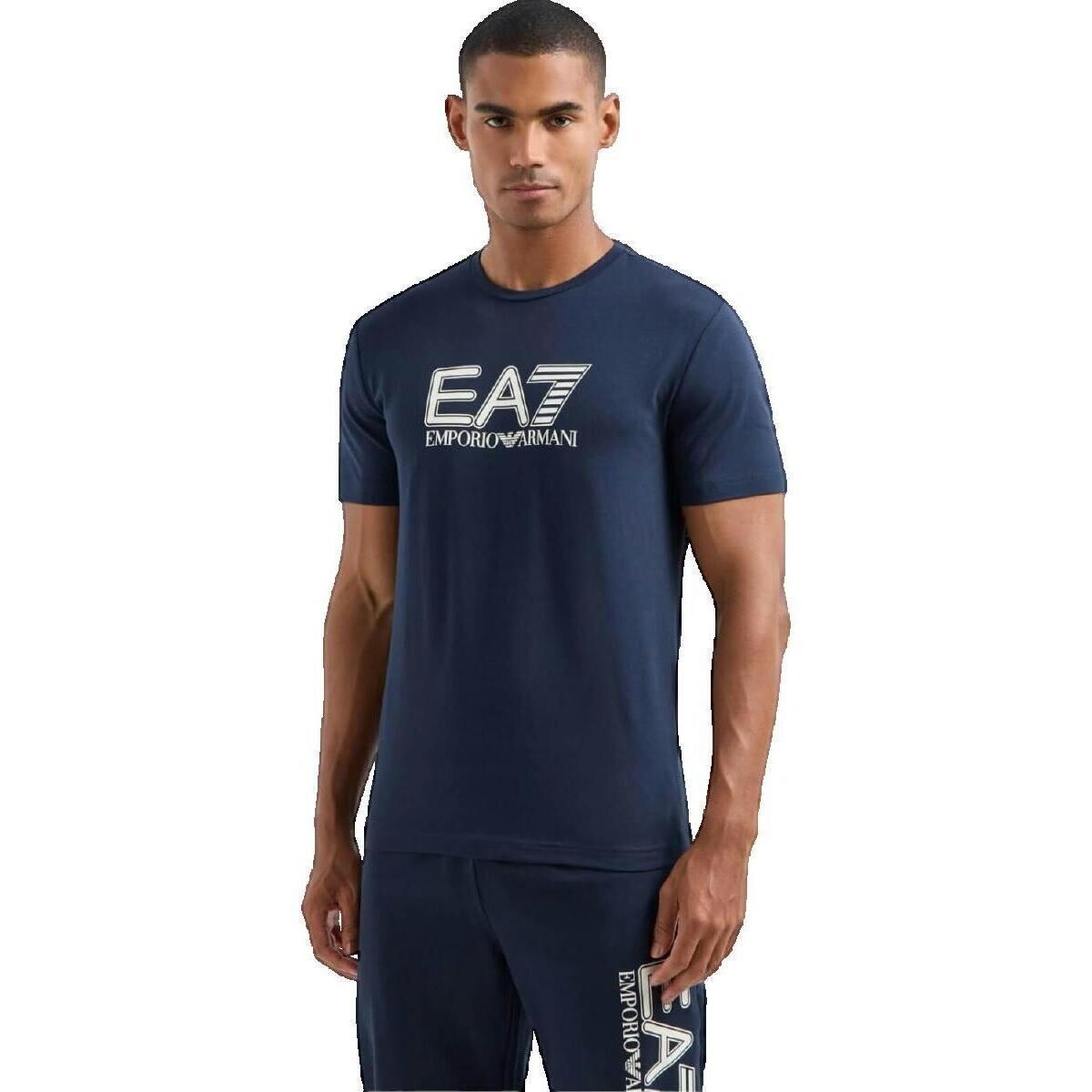 Emporio Armani EA7  T-shirt  bleu  Modrá