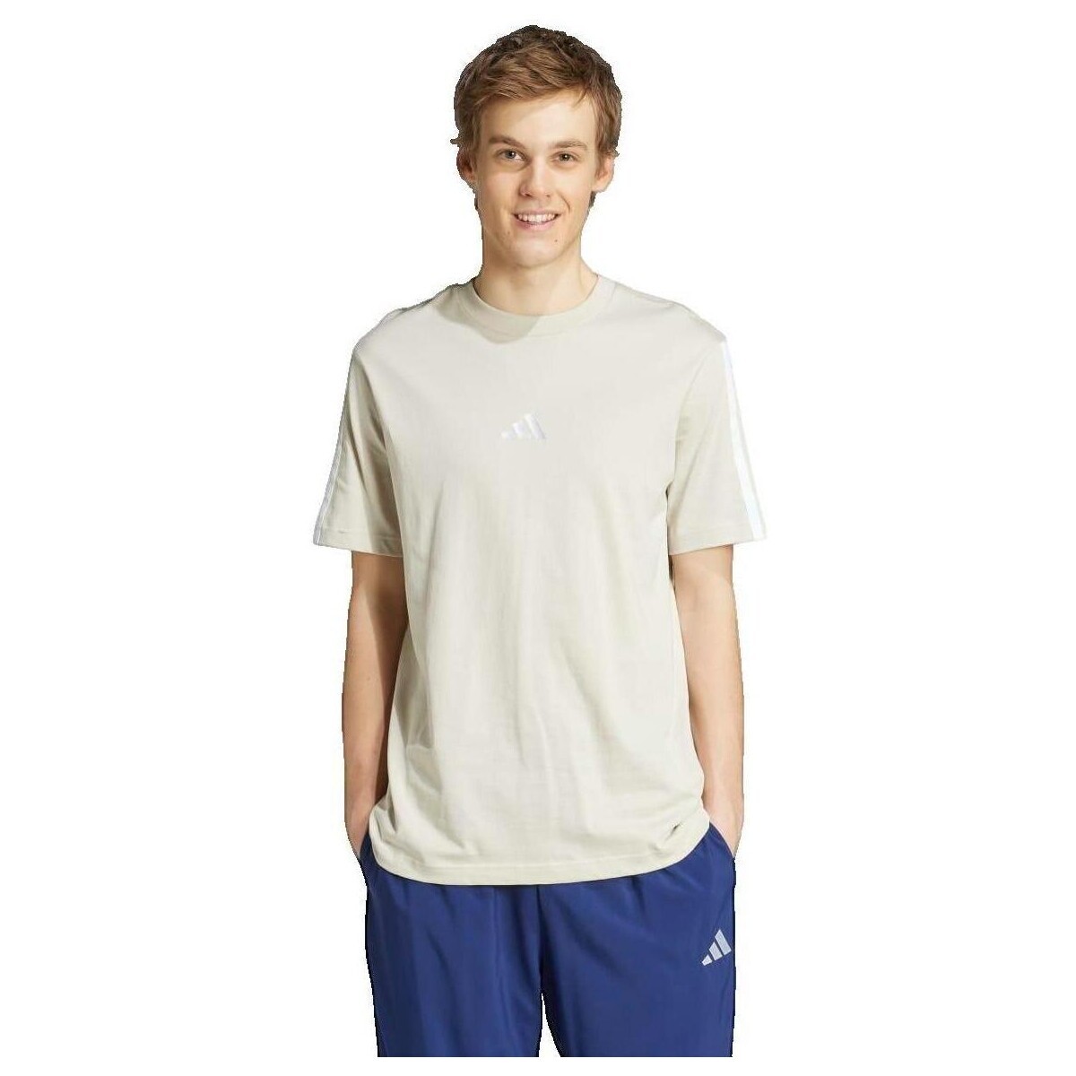 adidas  T-shirt  Essentials 3 Stripes beige  Béžová