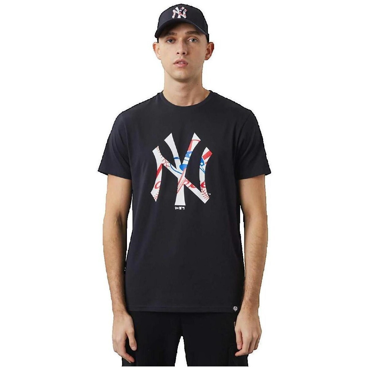 New-Era  T-shirt New Era MLB Double Logo Bleu Marine  Modrá
