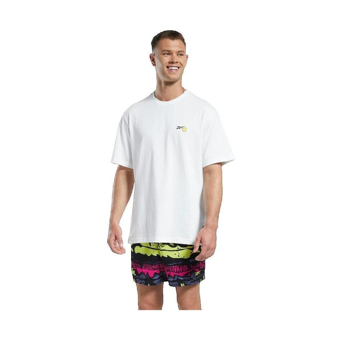Reebok Sport  T-shirt  Blanc avec graphismes Smiley  Bílá