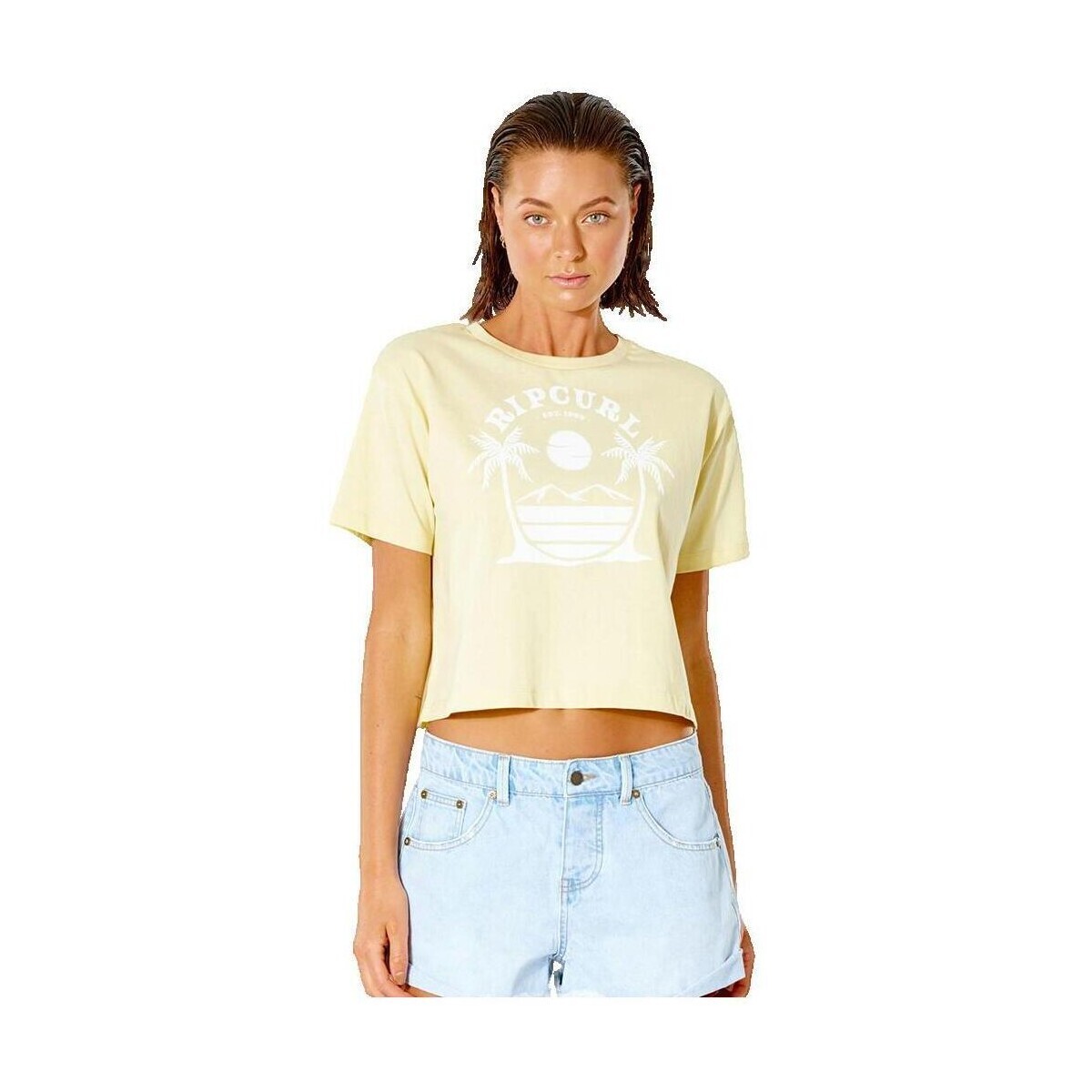 Rip Curl  T-shirt Rip Curl Playabella Crop  Žlutá