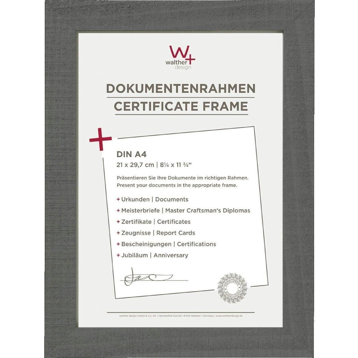 Walther Design Cadre photo HO130D bois gris DIN A4 Šedá