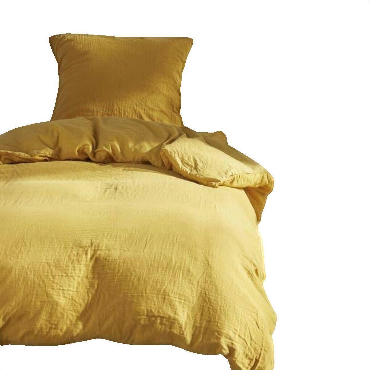 Today  Parure de lit  en gaze de coton ocre  ruznobarevne