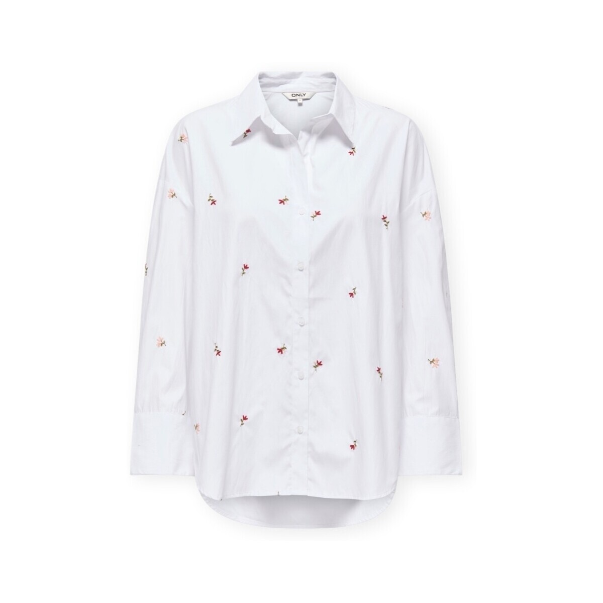 Only  Oregon Alva Shirt - Bright White/Flower  Bílá
