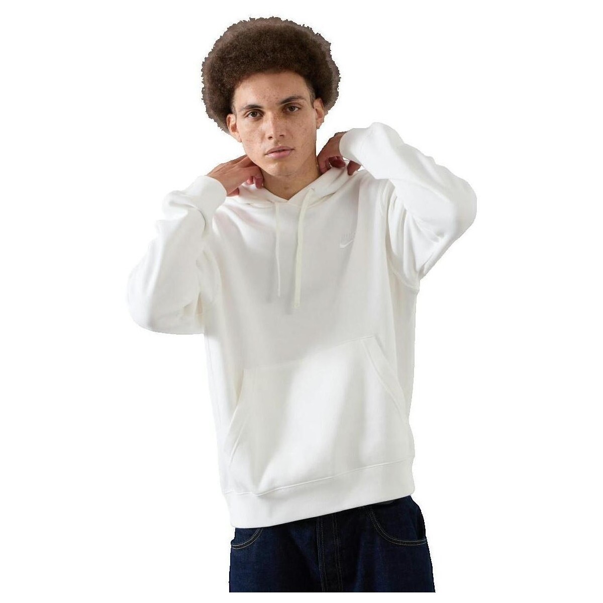 Nike  Sweat à capuche  Club Fleece blanc  Bílá