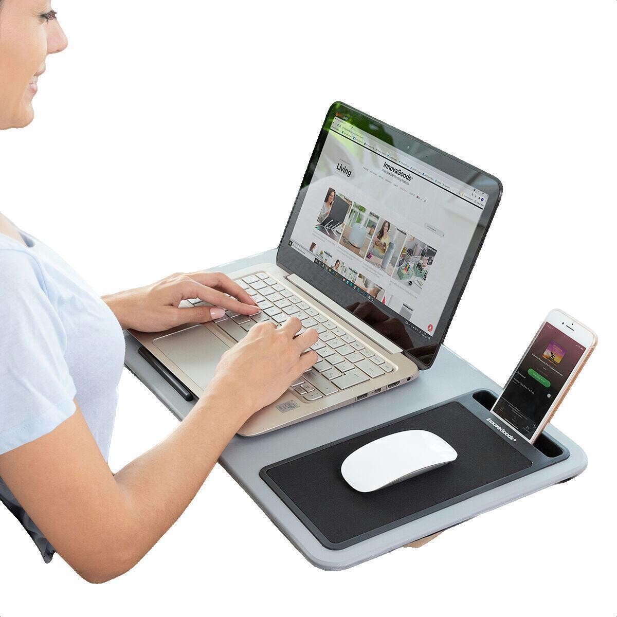 Innovagoods  Bureau Portable  Deskion XL Gris Ergonomique  Šedá