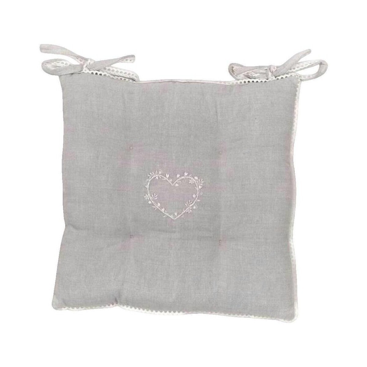 Today Galette de chaise Coussin de chaise brodé beige Béžová