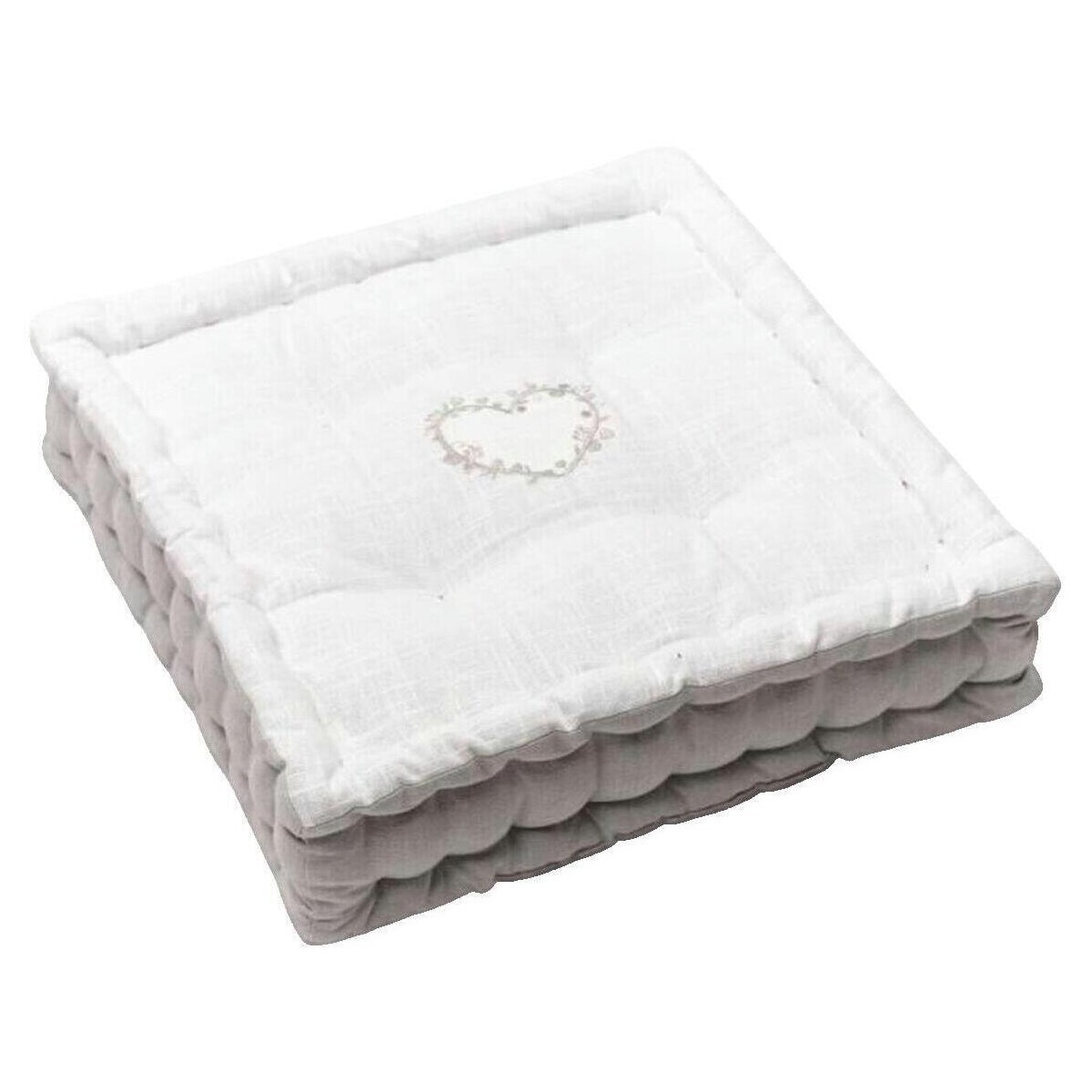 Today  Coussin de sol  Charme blanc brodé  Bílá