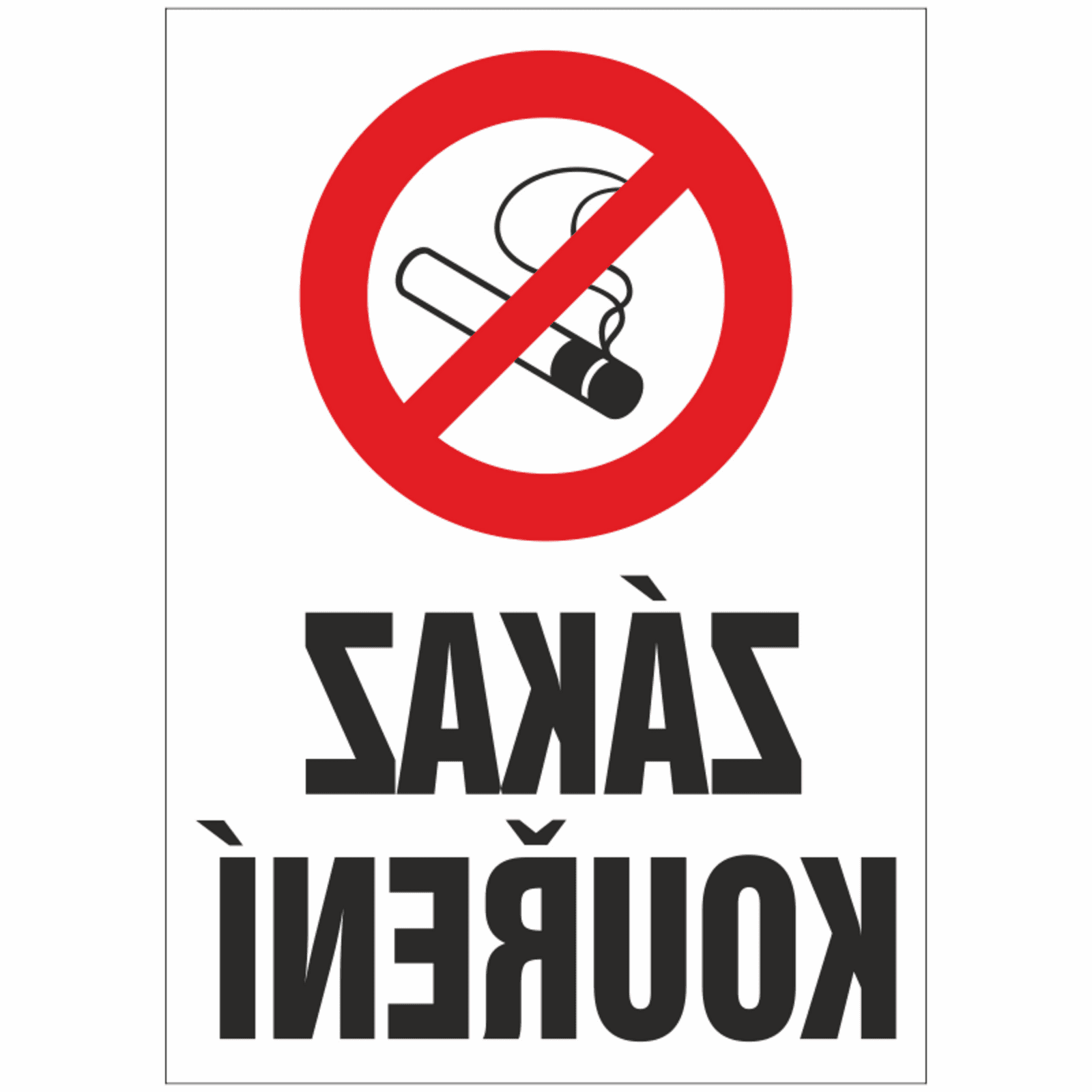 Bezpečnostní značky A5 samolepka Zákaz kouření - zrcadlově