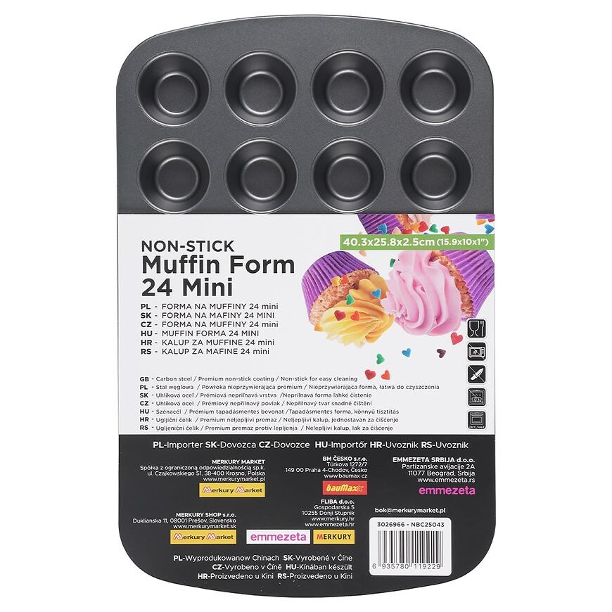 Forma na muffiny 24 mini 40.3x25.8x2.5