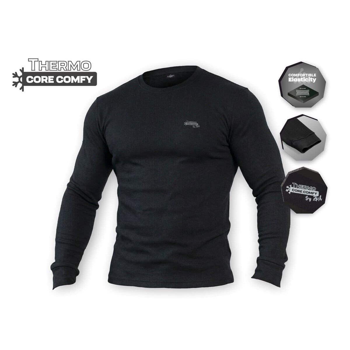 Termoprádlo (termo tričko) ZFish Thermocore Comfy - černé, M